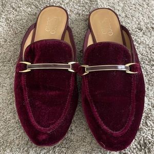 Franco Sarto Velvet Slide on Loafers
